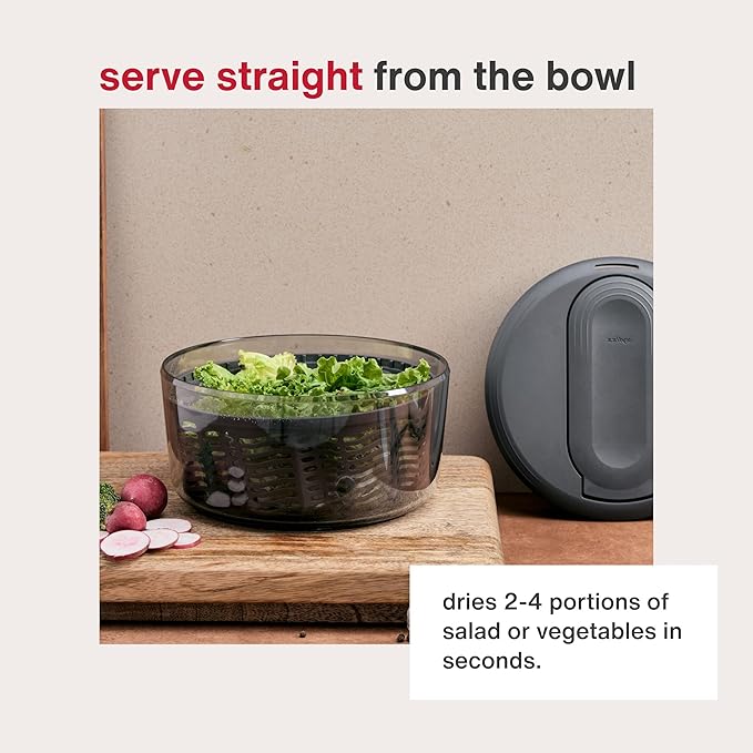 Zyliss Swift Dry Salad Spinner - Fruit Cleaner & Lettuce Spinner with Push Pump - Non-Slip Bowl - Dishwasher Safe - Small