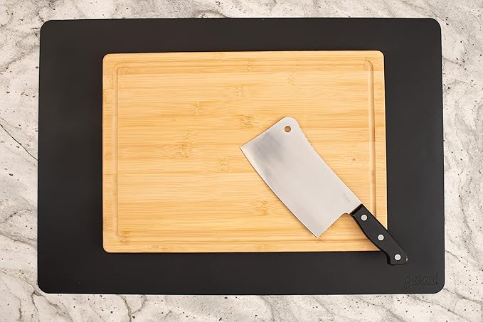 GASARÉ, Extra Large, Thick, Silicone Mat for Kitchen Counter, Heat Resistant Mat, Countertop Protector, Non-Slip, Easy to Clean, Cuttable, 25 x 17 Inches, Black