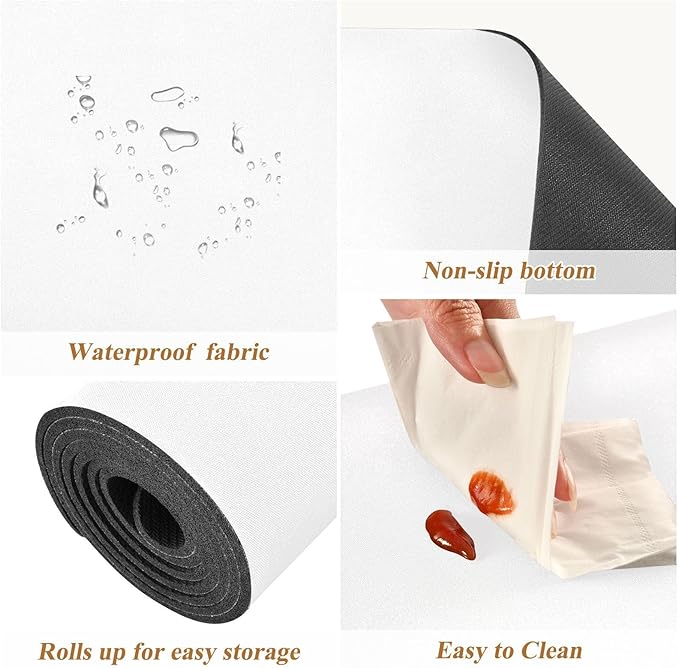 White Trivet Table Runner for Hot Pan Pots Heat Resistance Pot Holders Anti-Slip Hot Pad Mats 11.8 * 39.4 Inches