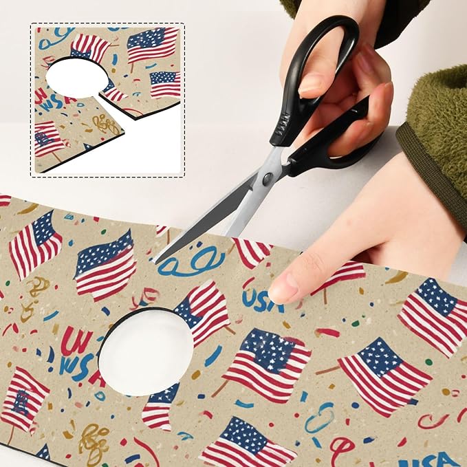 Kitchen Sink Splash Guard 1 PC 30 Inch Sink Faucet Mat Splash Guard for Bathroom Countertop Water Absorbent Foldable Cuttable Soft Washable Brown Patriotic American Flags