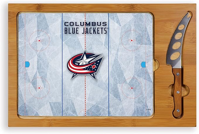 PICNIC TIME NHL unisex-adult NHL Icon Glass Top Cutting Board & Knife Set