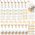 Vesici 73 Pcs Spa Sleepover Party Supplies Bulk Women 8 Sets Slumber Birthday Bridesmaid Gift Crochet Flower Glass Cup Eye Mask Hair Ties Gift Bag Bracelets Scrunchies Headband(Daisies,Beige)