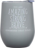DIVERSEBEE Inspirational Thank You Gifts for Women, Best Friend, Mom, Wife, Girlfriend, Coworker, Nurse, Encouragement Birthday Wine Gifts - Insulated Wine Tumbler Cup with Lid (Glacier Gray)