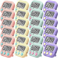 Weewooday 24 Pcs Digital Kitchen Timer Magnetic Timer Bulk On/Off Switch Minute Second Count up Countdown Loud Alarm for Exercise Cook Baking (Macaron Colors)