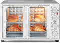 Elite Gourmet ETO4524 45L Countertop Convection Toaster Oven, French Doors, Adjustable Temperature & Timer, Bake, Roast, Broil, Toast, Includes Baking Pan, Rack, Rotisserie, Stainless Steel