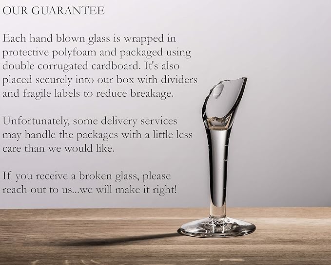 Dos Sueños Mexican Hand Blown Glass - Set of 4 Hand Blown Margarita Glasses - Cobalt Blue Rim (16 oz)