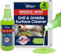 Griddle-Whiz Grill & Griddle Cleaner (4-Pack) | Removes Grease, Food Residue, Burnt On Organics | High Heat Flat Top Grill Cleaner, Food Contact Surface | Non-Caustic Formula by FryOilSaver (32oz)