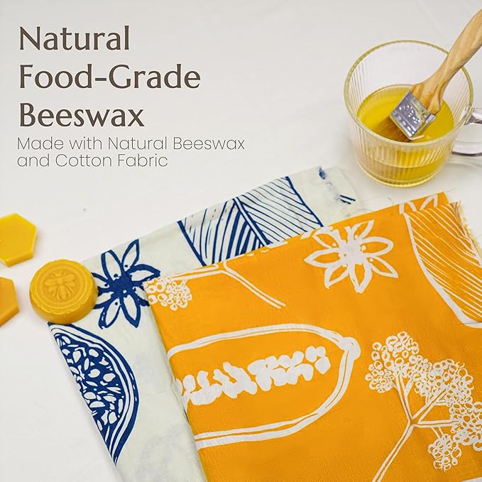 JACYAO'S Beeswax bread bags for sourdough & Beeswax Bowl Covers for Bread Proofing (4 pack)