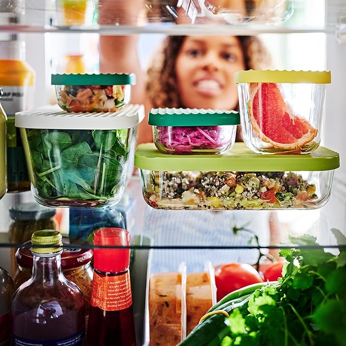 ProTuning HAVSTOBIS Food container with lid, set of 5, transparent/multicolour