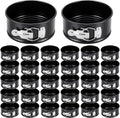 Sunnyray 50 Pcs 4 Inch Springform Pan for Baking Mini Cheesecake Pans with Removable Bottom Nonstick Leakproof Round Cake Mold Spring Form Molds for Mini Cheesecake Pizza and Quiches (Black)