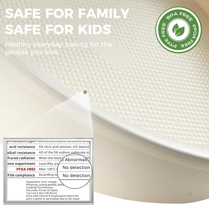 HONGBAKE Nonstick Ceramic 9 Inch Round Cake Pan Set of 2, Heavy-Duty Aluminized Steel Round Cake Pans with Diamond Texture, Non-Toxic Cake Molds, Cake Pans 9 Inch Round for Baking Cheesecake, Cream