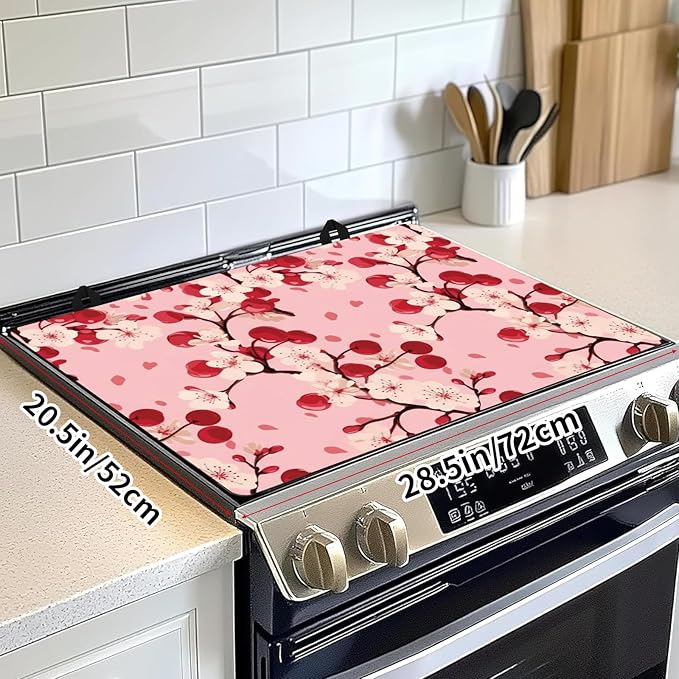 Decorative Electric Stove Top Covers, Heat Resistant Silicone Stove Cover Mat, Stove Top Protectors for Electric Flat Glass Stoves, Adds Extra Counter Space for Small Kitchens and Apartments