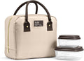 Fit & Fresh Bloomington Lunch Bag for Women - Insulated Large Lunch Box for Work with Containers, Leak-Resistant, Tan