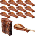 AceOrbit 12 Pack Wood Spoon Rest for Stove Top Bamboo Spoon Holder for Kitchen Counter Utensil Rest for Spatula, Ladles, Forks, Tongs, Modern and Rustic Dining Table Decor