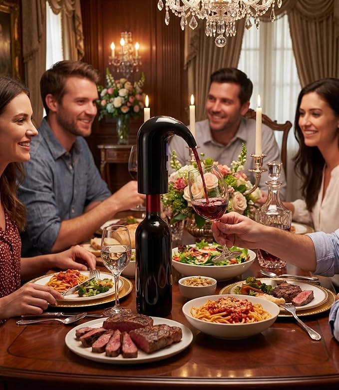 Electric Wine Aerator, Wine Decanter Pump Dispenser Gifts Set,Automatic Wine Aerator Pourer Spout. Wine Dispenser Pump Wine Accessories, Perfect Mothers Day Gifts