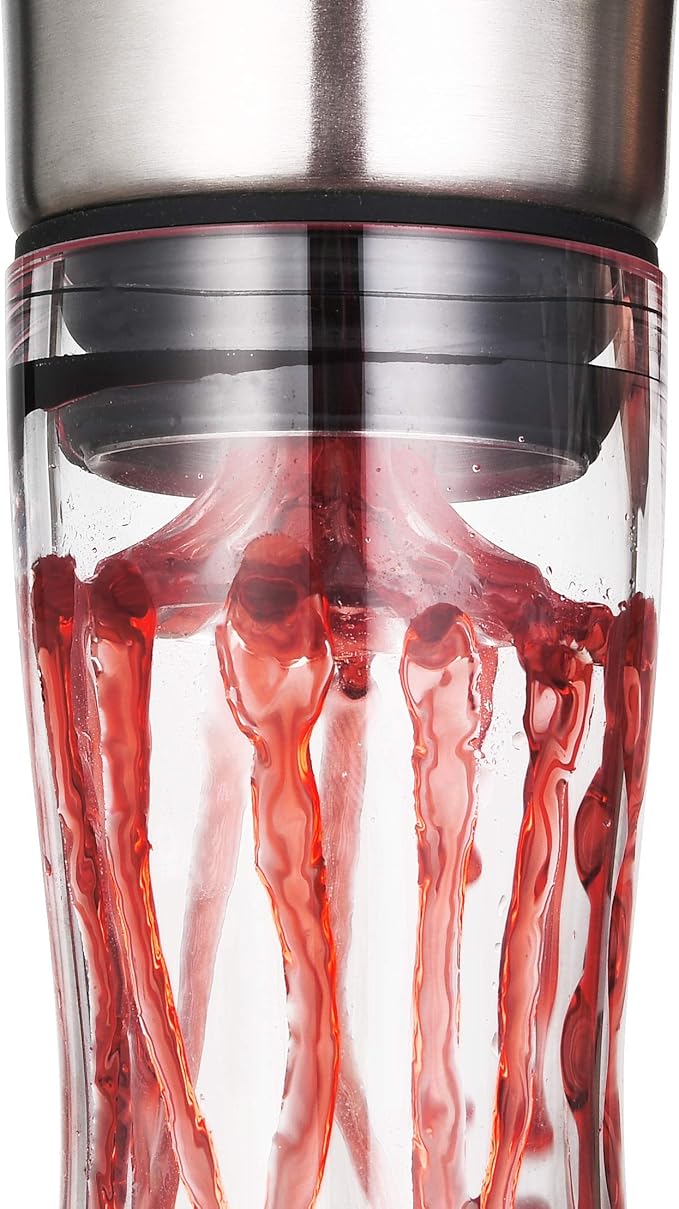 Wine Decanter Built-in Aerator Pourer, Wine Carafe, Red Wine Decanter,100% Lead-free Crystal Glass, Wine Hand-held Aerator, Wine Gift, Wine Accessories (Clear，Crystal)