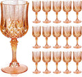 Ciaell 24PCS Amber Plastic Wine Glasses - 7 Oz Amber Vintage Drinking Glasses - Disposable Water Goblets Set for Party Wedding, Bar, Wine, Beer