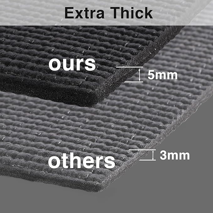 PABUSIOR Tool Box Drawer Liners: 24" Wide 5MM Thick Large Toolbox Shelf Liner for Under Sink - Non Slip Heavy Duty Foam Cabinet Shelves Mat 24" W x 98" L Black