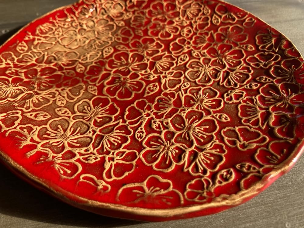 SAKURA Embossing rolling pin. Japanese Cherry Blossom embossed dough roller by Algis Crafts