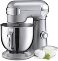 Cuisinart Stand Mixer, 12 Speeds, 5.5-Quart Mixing Bowl, Chef's Whisk, Flat Mixing Paddle, Dough Hook, and Splash Guard with Pour Spout, Silver Lining, SM-50BCNAS, Silver Lining