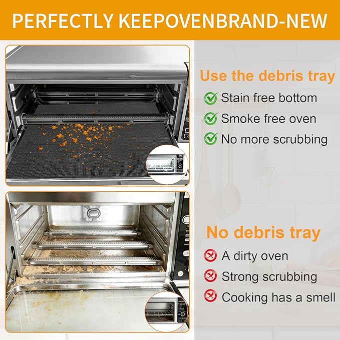 Crumb Tray Replacement for Ninja Foodi SP101 SP100 SP1001C SP201 Air Fryer Oven with 4 PCS Fiberglass Air Fryer Mats, Air Fryer Accessories for Ninja airfryer Flip Up Toaster Oven