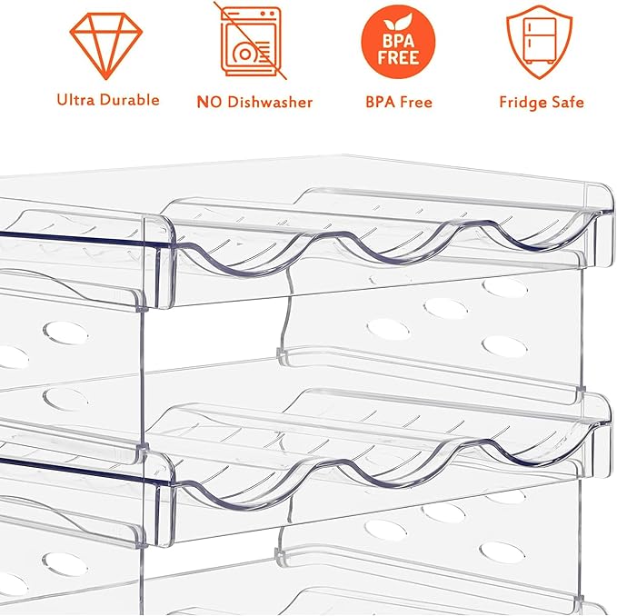 Stackable Wine Rack,Wine Bottle Holder for Inside Cabinet,for Pantry,Refrigerator,Countertop Organization-2 Tiers for 6 Bottles