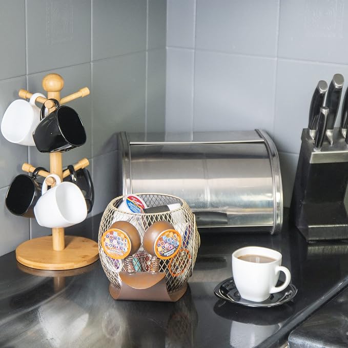 Made Easy Kit Coffee Pod Organizer - Home Coffee Bar Functional Décor - Café Station Countertop Storage Accessories (Snail)