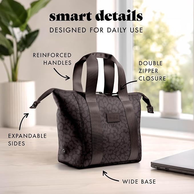 Fit & Fresh Remi Lunch Bag for Women Work – Neoprene Lunch Tote with Containers & Ice Pack, Reusable Meal Prep Lunch Box, Large Capacity, Machine Washable