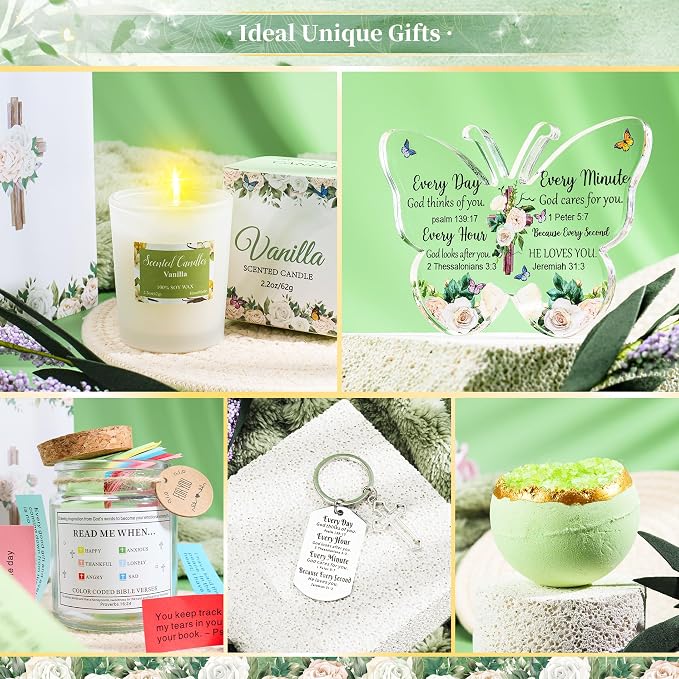 13PCS Self Care Gifts for Women, Christian Gifts for Women Faith, Birthday Gifts Get Well Soon Gifts Basket,Care Package for Mom Wife Her Sister Best Friends, Mothers Day Gifts for Mom