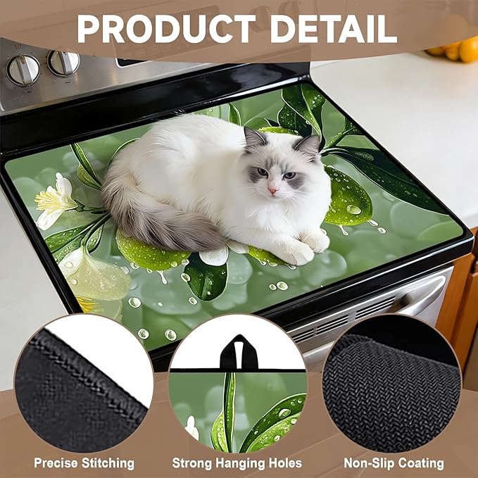 Stove Top Covers for Electric Stove: Heat Resistant Protector Glass Stove Top Expands Counter Space, Stylish Kitchen Decor (CH731)