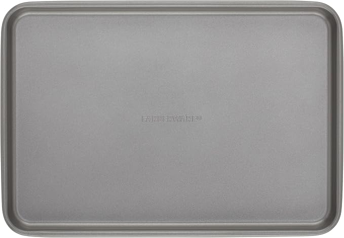 Farberware Bakeware Steel Nonstick Toaster Oven Pan Set, 4-Piece Baking Set, Gray