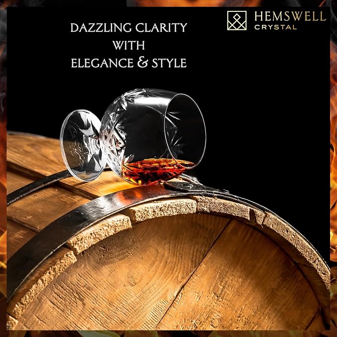 Brandy Snifter Single Cognac Glass - Small Brandy Snifters for Brandy or Whiskey - Cognac Balloon Glass Crystal 8.5oz - Glenrigg Design | Cognac Balloon Glass - European Crystal - 8.5oz - Glenrigg Design