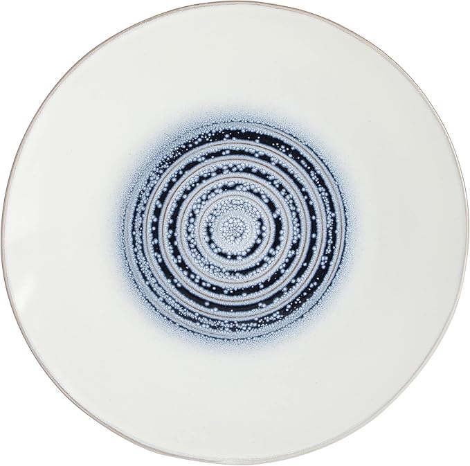 Gibson Elite Spiral Reactive Embossed Dinnerware Set - Blue, Service for Four (16pcs)
