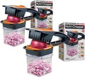 Nutrichopper Fresh-Keeping Container Vegetable Chopper Onion Egg Slicer - Slices Cubes Wedges Multi-purpose Food Stainless Steel Blades Veggie As Seen On TV Set of 2