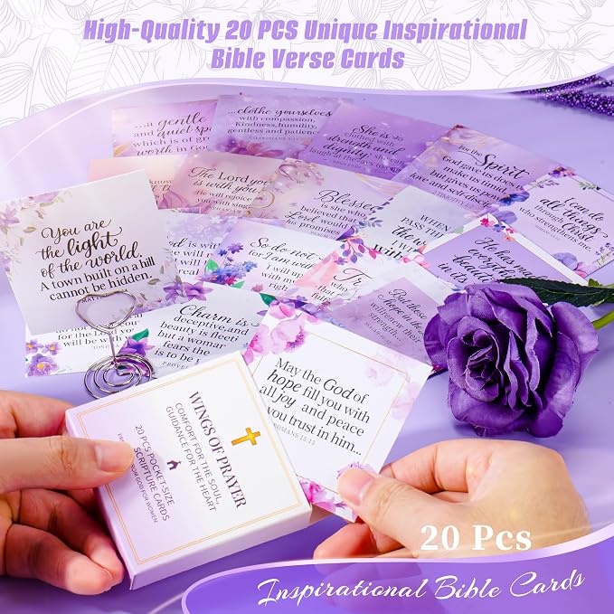 12PCS Christian Gifts For Women Faith - Inspirational Religious Birthday Gifts, Purple Spiritual Baptism Baskets For Mom, Grandma, Wife, Mothers, Friend, Sister,Catholic&Encouragement Birthday Gift