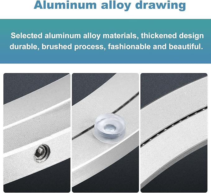 MECCANIXITY Aluminum Lazy Susan 20 Inch Turntable Ring Large Bearing Metal Rotating Turntable Bearings Swivel Plate Hardware for Round Dining-Table Showcase Display Stand Services Silver