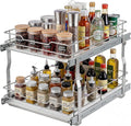 Garvee 2-Tier Pull Out Cabinet Organizer, Pullout Shelf and Drawer Organizer with Heavy-Duty Steel Frame, Slide Out Storage Basket for Kitchen, Pantry & Under Sink, 14" W x 21”D x 15" H
