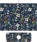 2Pcs Dish Drying Mats Faucet Mats Sets Large Size Coffee Mats Sink Faucet Mat Splash Guard for Kitchen Counter Bathroom Sink Coffee Bar Kitchen Decor (Cute Wildflowers, 18"x24" 15" x 5.5"Set)
