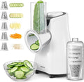 Electric Cheese Grater, Reemix 5 Multi Blade Cheese Shredder Salad Maker, One Touch Easy Control, Multi Salad Maker for Vegetables, Cheeses and Nuts, White