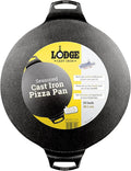 Lodge Seasoned Cast Iron Pizza Pan 15 Inch - Pre-Seasoned, Round Pizza Pan with Dual Assist Handles - Even Heat Distribution- PFAS-Free, Non-Toxic Cookware - Oven Safe