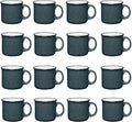 Set of 16 Ceramic Campfire Mugs – 15 Oz, Gray – Coffee & Tea Cups for Home, Work, Travel, Camping – Customizable, Great for DIY, Events, Companies