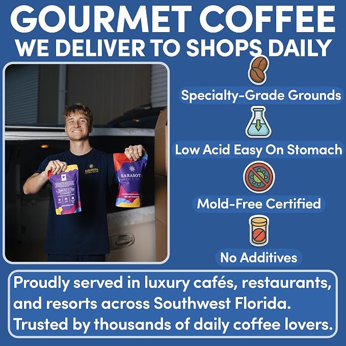 Espresso Ground Coffee | Dark Roast Espresso | Bold & Smooth Fine Ground Coffee for Espresso Machines | Low Acid, Specialty Grade | 12 oz