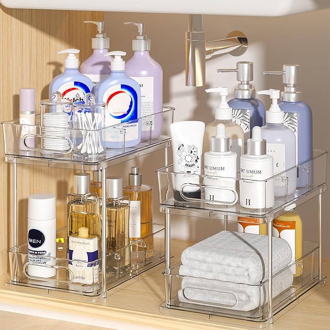 Delamu 2-Tier Multi-Purpose Bathroom Under Sink Organizers and Storage