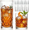 Whisky Drinking Glasses Set of 8, Mixed Glassware Set, 4 Pcs Crystal Whiskey Glasses 12 oz Highballs and 4 Piece 8 oz Cocktail Rocks Glass for Bourbon Scotch Liquor Cocktails Barware