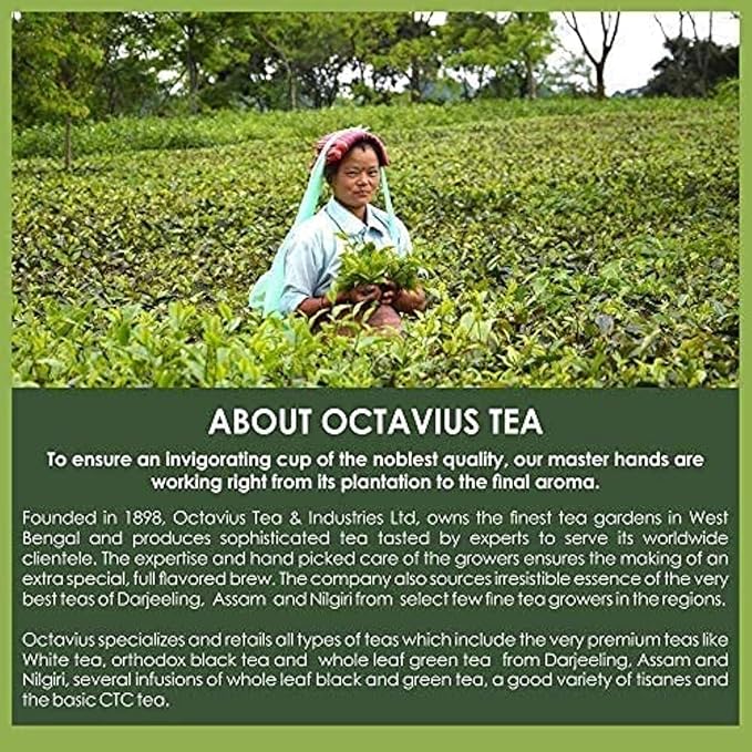 Octavius Tea Gift Set - Assorted Black & Green Tea Bags in Wooden Box | 6 Flavors, 90 Count | Premium Tea Sampler for Women & Men | Wellness Gift, Holiday, Birthday, Office, Corporate Gifting
