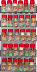 SPICE RACKS Organizer - Country Rustic Wire Style - Great Storage for Pantry, Cabinet and Kitchen - Wall Mounted 5 Tier Shelves