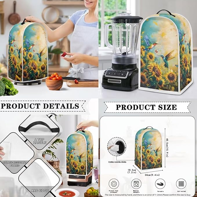 Hummingbird Dust Cover for Coffee Maker Kitchen Blender Cover Flower Bread Maker Toaster Oven Dustproof Protector Covers