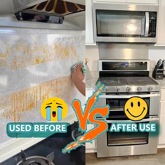 24" By 30" Stove Backsplash Splatter Guard Range Hood Back splash Wall Shield Metal Panel, Easy Clean and Install, Stainless Steel (24" x 30")