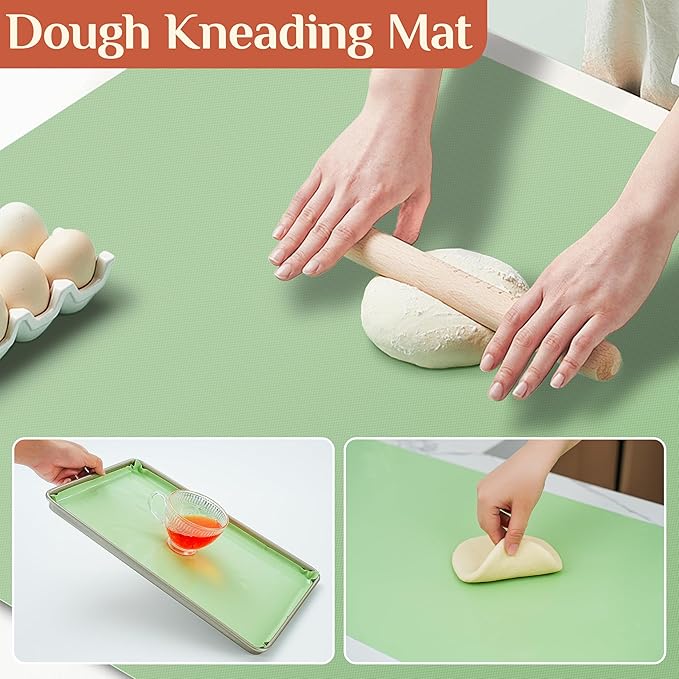 Silicone Baking Mat, 20 IN x 6 FT Free Cutting Baking Sheet,Non-Stick Reusable Dough & Pastry Mat,Non-Slip Silicone Mat Roll for Air Fryer Liner,Freeze Dryer,Oven Baking Pan,Kitchen Counter