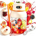 Portable Electric Juicer Cup with Zero Cord Hassle,Fresh Juice Mini Fast Portable,18000 Rpm High Speed with Digital Display&Leakproof Lid,Automatic Cleaning with Straw and Two Lids (1200ml/43.22oz)